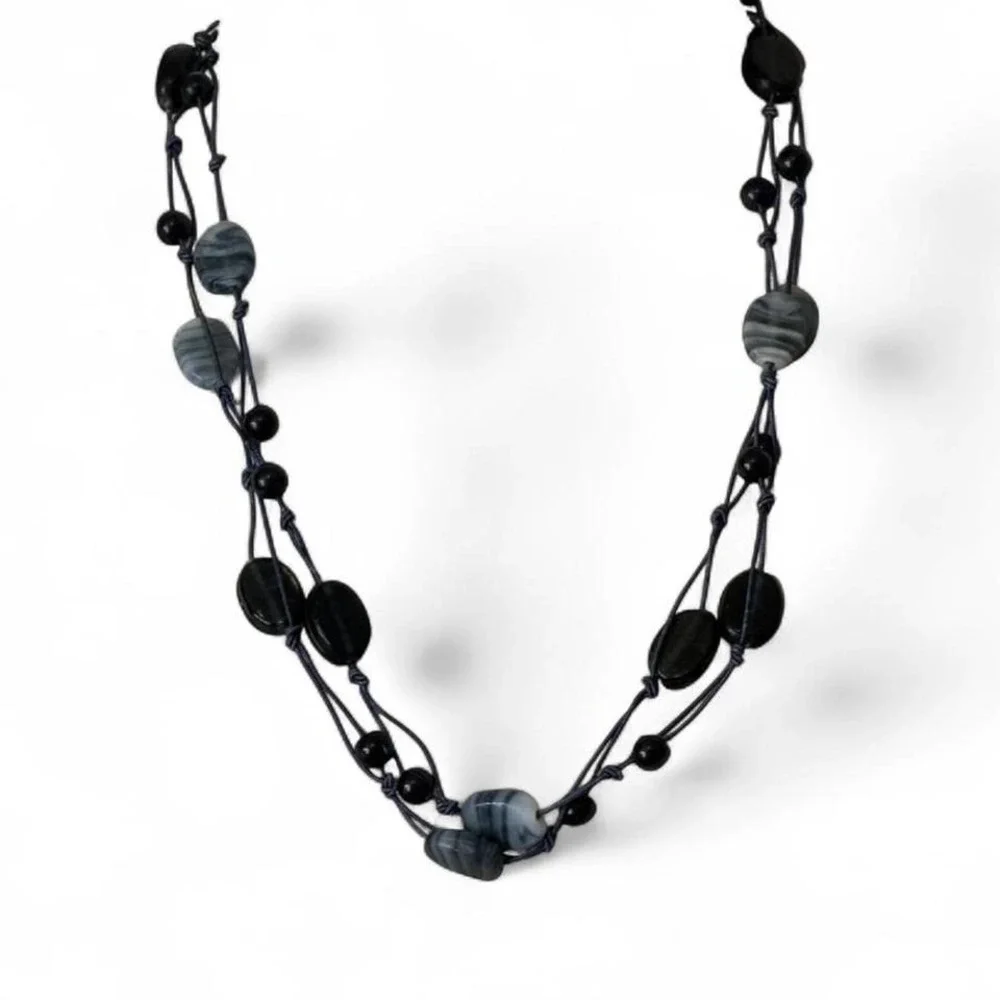Vintage Multicolored Long Beaded Necklace‎